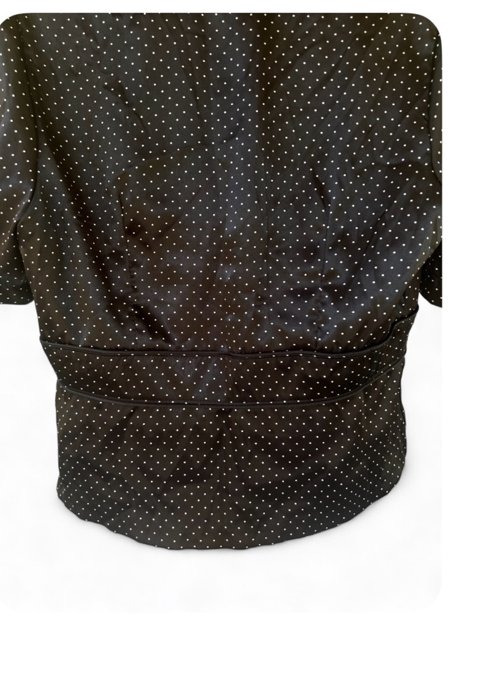 Vintage Forever 21 Black Polka Dot Button-Front Blazer Style Top - Large - Picture 6 of 6